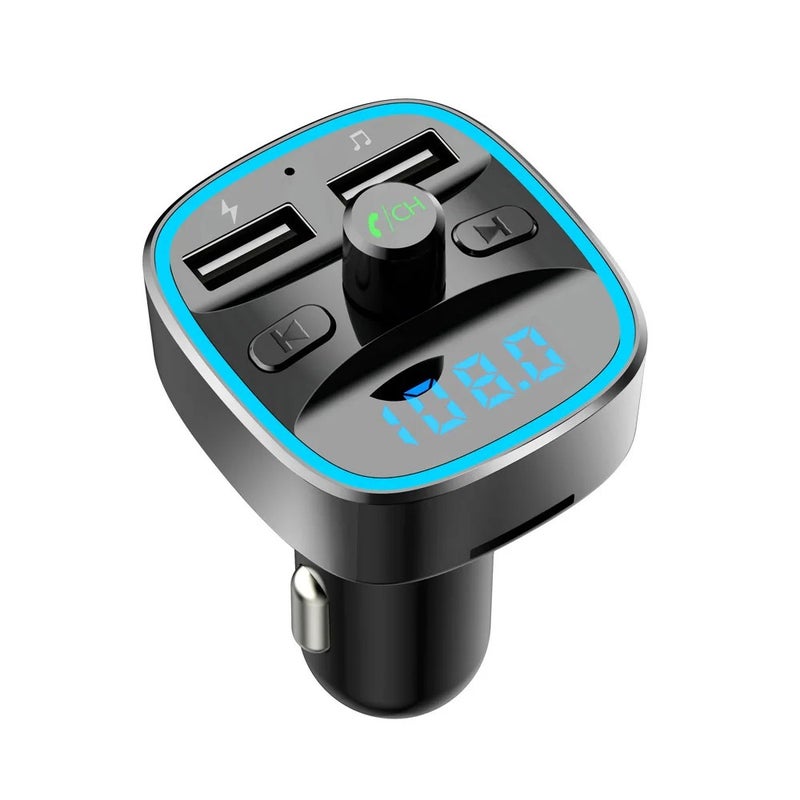 Bluejw شاحن سيارة مزدوج USB مع ناقل FM - محول بلوتوث ومشغل MP3 مع دعم بطاقة TF/قرص USB ومكالمات بدون استخدام اليدين - شاحن سيارات - Image 4